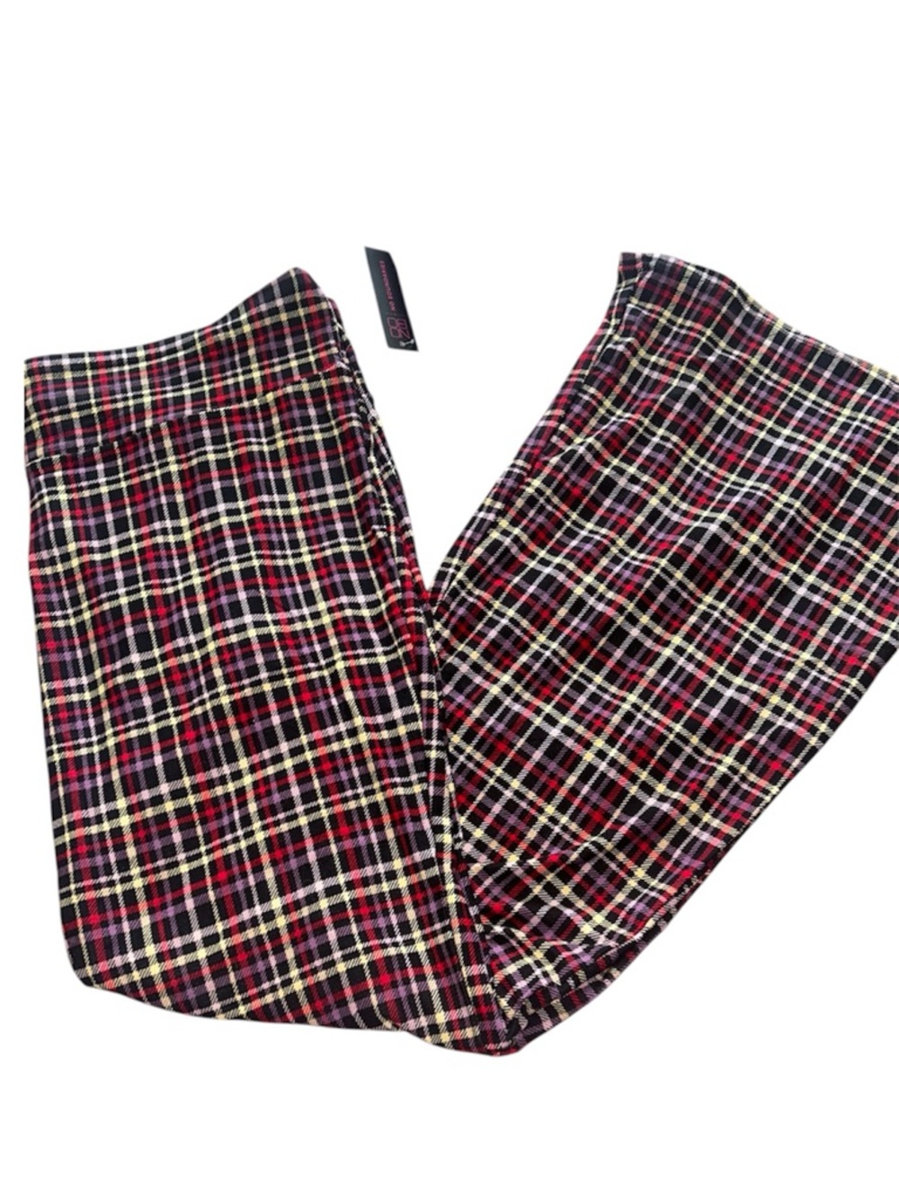 NWT No Boundaries Plus Soft Stretch Plaid Flared Leggings Yoga Pants XXL 2XL